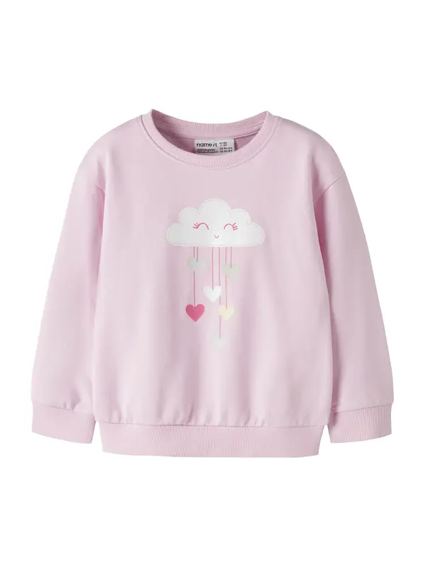 NAME IT NAME IT Sweater majica 'NMFVISUS'  rosé / svijetloroza / prljavo bijela