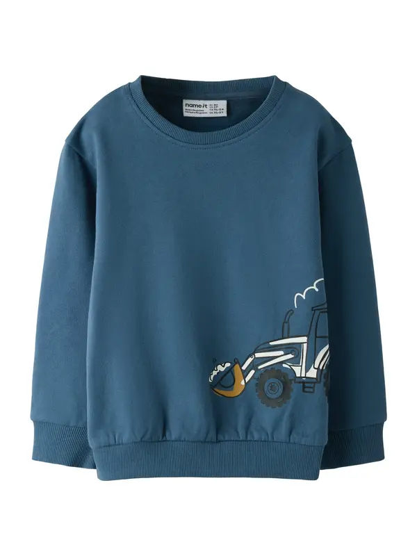 NAME IT NAME IT Sweater majica 'NMMBASIL'  mornarsko plava / crna / bijela