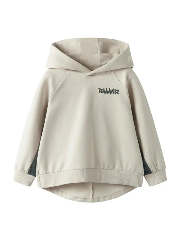 NAME IT NAME IT Sweater majica 'NMMBENTU'  sivkasto bež / smeđa / crna