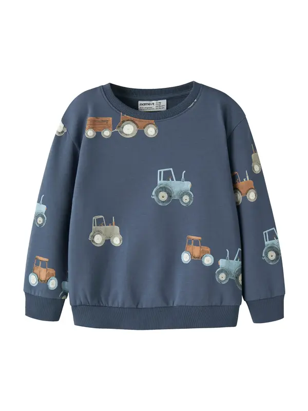 NAME IT NAME IT Sweater majica 'NMMFotractor'  morsko plava / svijetloplava / zeleno smeđa / kaki