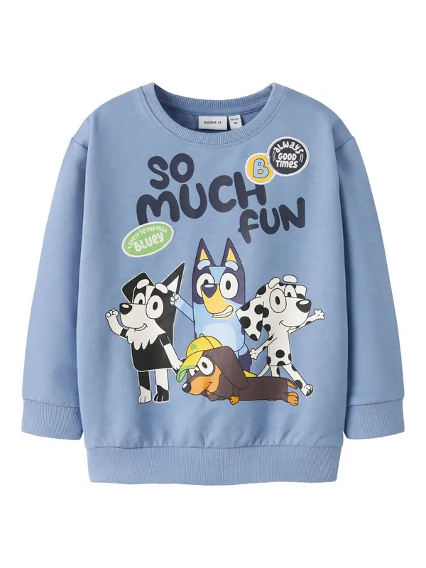NAME IT NAME IT Sweater majica 'NMMJared'  noćno plava / kraljevsko plava / crna / bijela