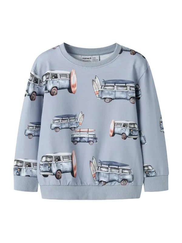 NAME IT NAME IT Sweater majica 'NMMJAXON'  mornarsko plava / azur / svijetloplava / narančasta
