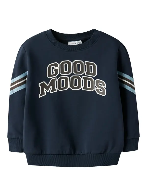 NAME IT NAME IT Sweater majica 'NMMLancer'  mornarsko plava / svijetloplava / tamno smeđa / prljavo bijela