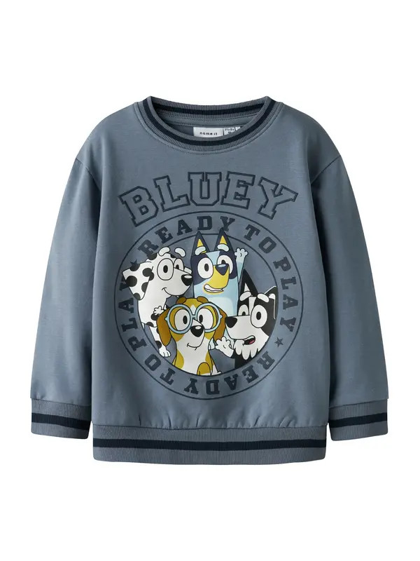 NAME IT NAME IT Sweater majica 'NMMNIMBU BLUEY'  mornarsko plava / golublje plava / svijetloplava / bijela