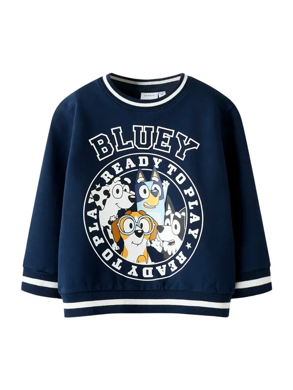 NAME IT NAME IT Sweater majica ''NMMNIMBU BLUEY'  plava / svijetloplava / smeđa / bijela