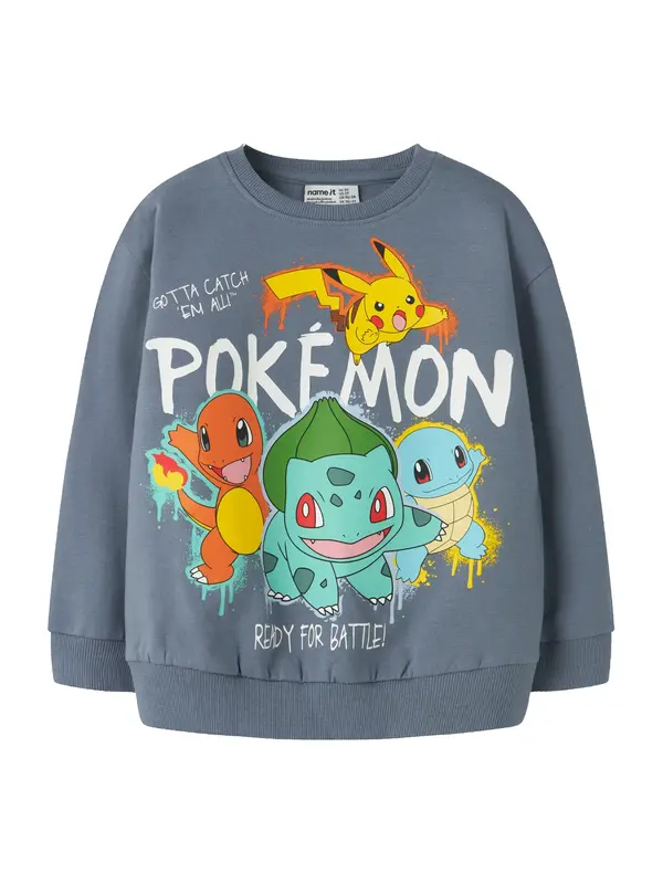 NAME IT NAME IT Sweater majica 'NMMNOA POKEMON'  golublje plava / žuta / narančasta / bijela