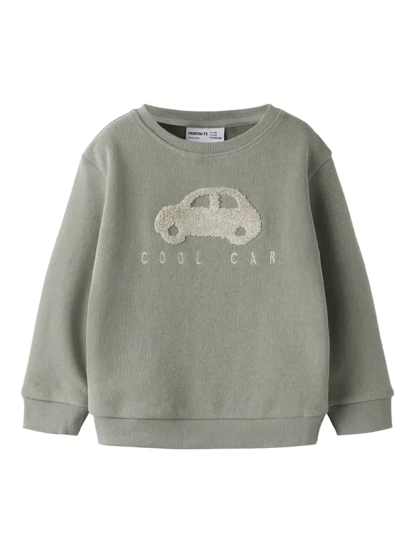 NAME IT NAME IT Sweater majica 'NMMObear'  bež siva / kameno siva