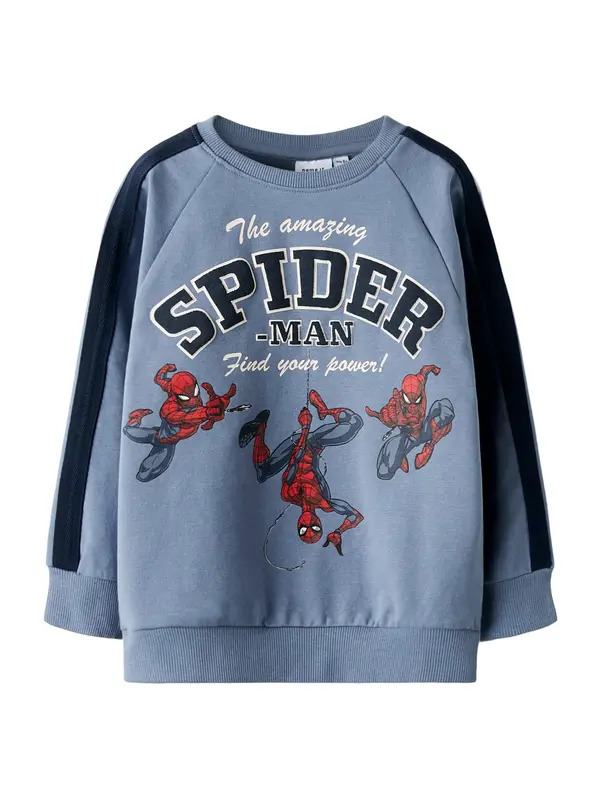 NAME IT NAME IT Sweater majica 'NMMOBERT SPIDER'  morsko plava / golublje plava / crvena / bijela
