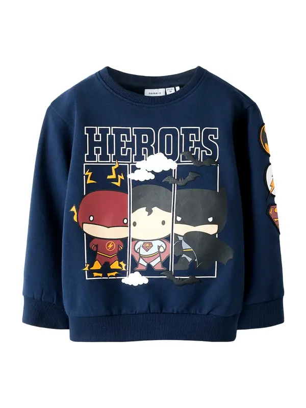 NAME IT NAME IT Sweater majica 'NMMOsmus Batman'  morsko plava / crvena / crna / bijela