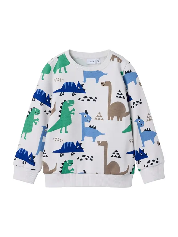 NAME IT NAME IT Sweater majica 'NMMPOKE'  plava / smeđa / zelena / vuneno bijela