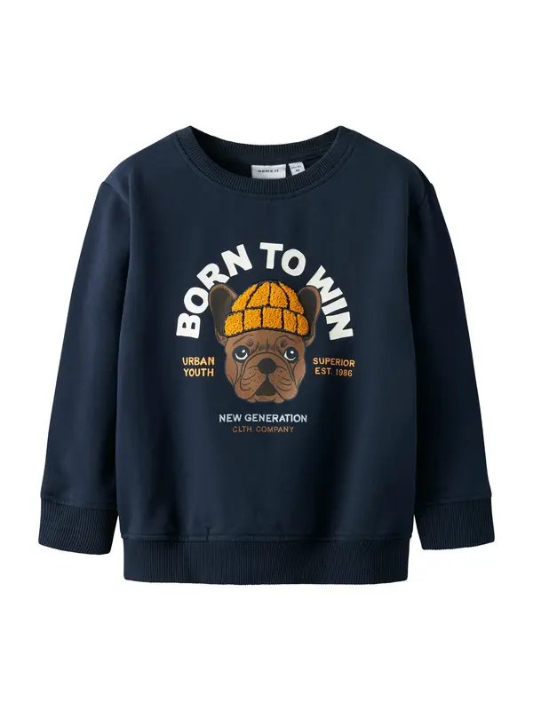 NAME IT NAME IT Sweater majica 'NMMRiguna'  mornarsko plava / narančasta / bijela