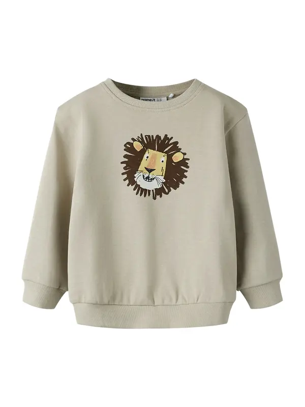 NAME IT NAME IT Sweater majica 'NMMSAKU'  smeđa / svijetložuta / srebrno siva / bijela