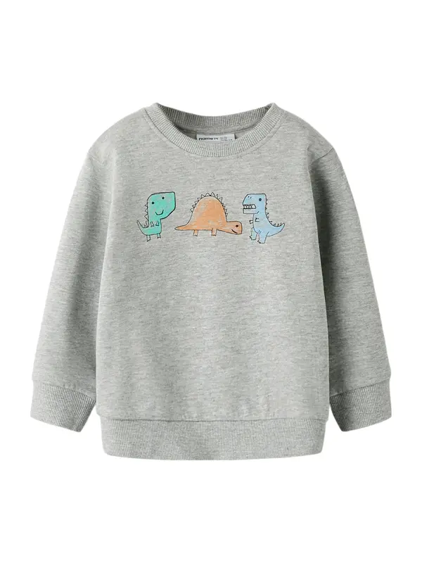 NAME IT NAME IT Sweater majica 'NMMSIKKO'  svijetloplava / siva melange / narančasta