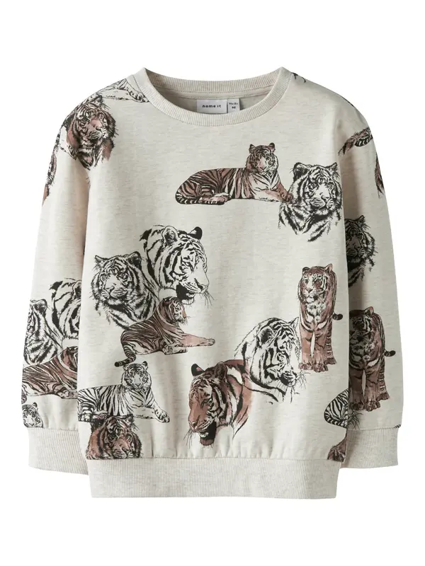 NAME IT NAME IT Sweater majica 'NMMThorne'  tamno bež / smeđa / crna