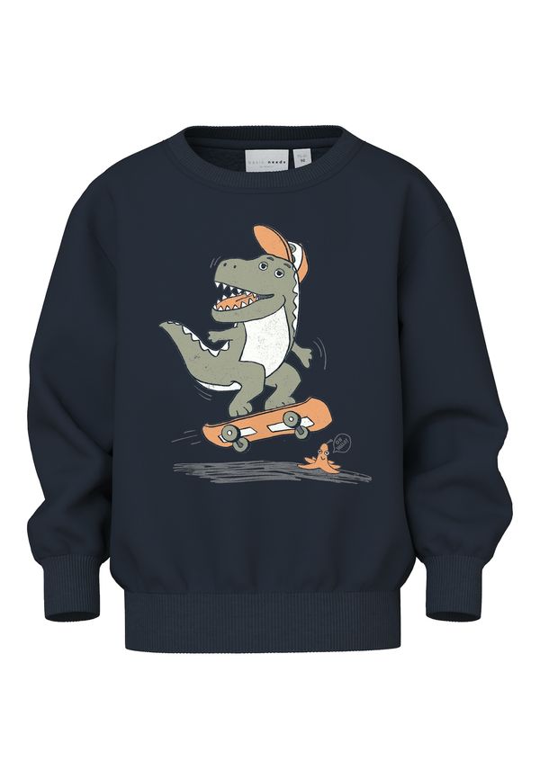 NAME IT NAME IT Sweater majica 'NMMVILDAR'  morsko plava / svijetlozelena / narančasta / bijela