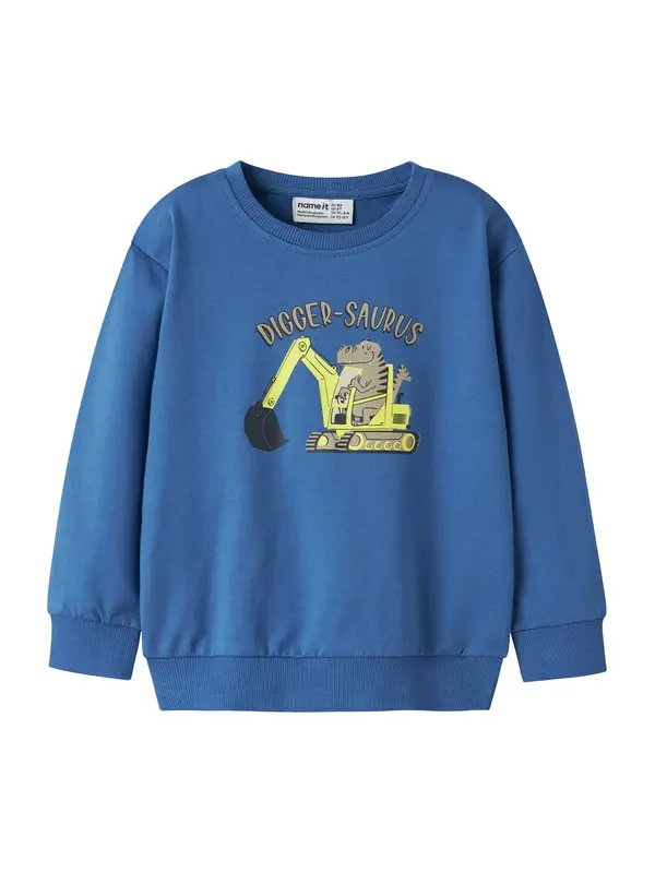 NAME IT NAME IT Sweater majica 'NMMVildar'  plava / limeta zelena / siva / crna