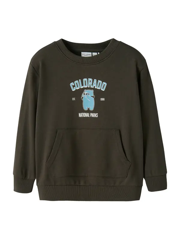 NAME IT NAME IT Sweater majica 'NMMVODER'  svijetloplava / tamno smeđa / bijela