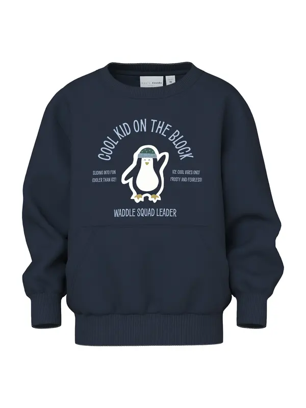 NAME IT NAME IT Sweater majica 'NMMVUGO'  mornarsko plava / crna / bijela