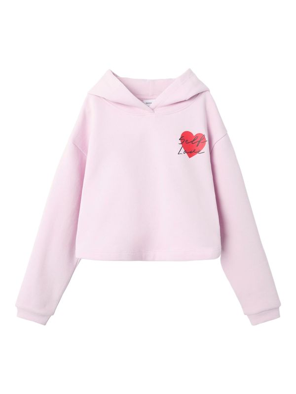 NAME IT NAME IT Sweater majica 'Terren'  siva / lila / krvavo crvena / crna