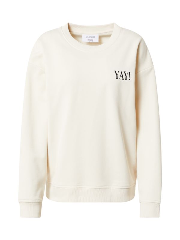 #NANDINI x NovaLanaLove #NANDINI x NovaLanaLove Sweater majica 'YAY'  boja pijeska / crna