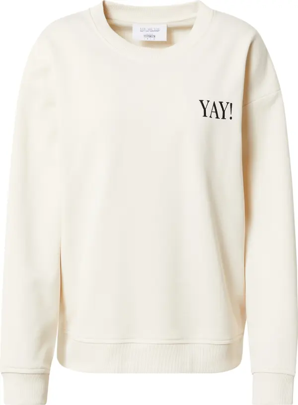 #NANDINI x NovaLanaLove #NANDINI x NovaLanaLove Sweater majica 'Yay'  boja pijeska / crna