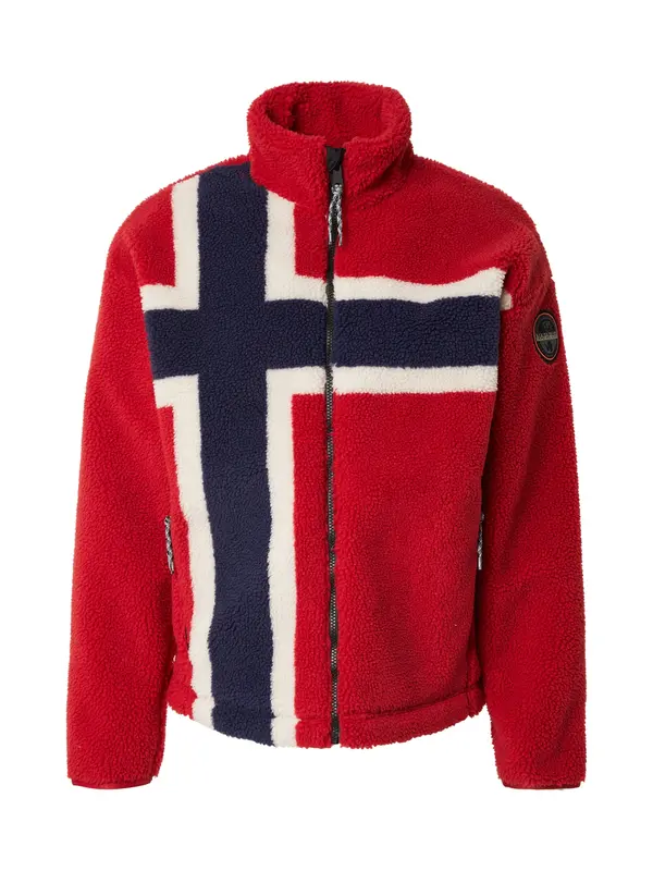 NAPAPIJRI NAPAPIJRI Flis jakna 'T-FIEMME'  crvena / crna / bijela