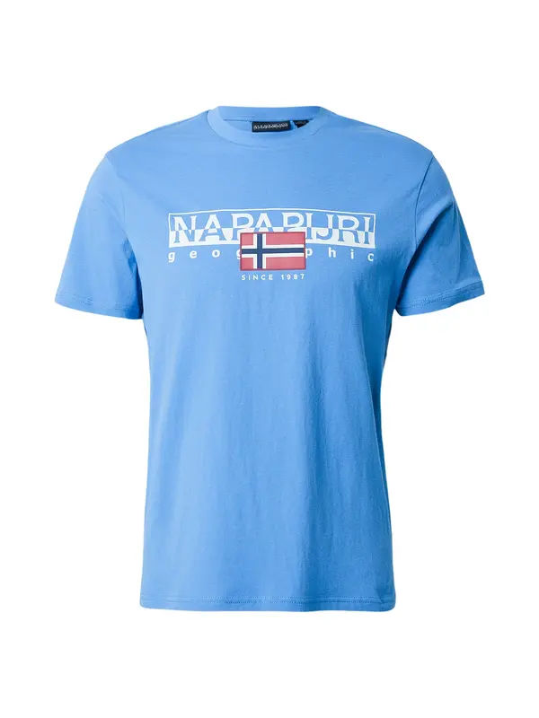 NAPAPIJRI NAPAPIJRI Majica 'S-AYLMER'  svijetloplava / crvena / bijela