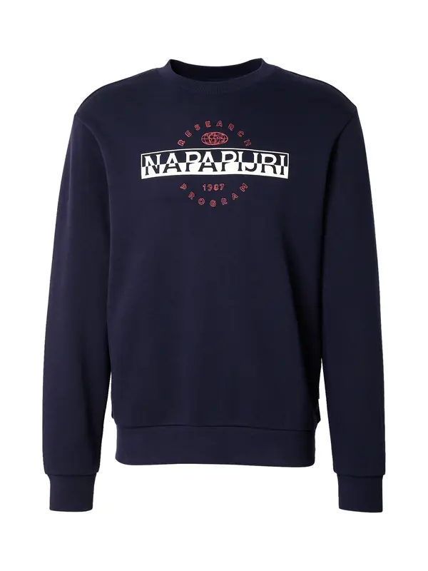 NAPAPIJRI NAPAPIJRI Sweater majica 'BANDER C'  morsko plava / crvena / bijela
