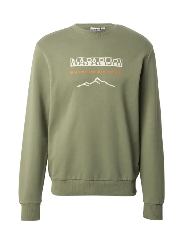 NAPAPIJRI NAPAPIJRI Sweater majica 'BANEM'  maslinasta / narančasta / prljavo bijela