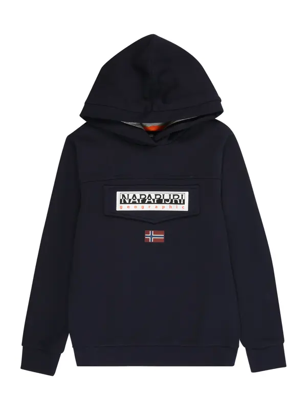 NAPAPIJRI NAPAPIJRI Sweater majica 'Burgee'  mornarsko plava / mandarina / crna / bijela