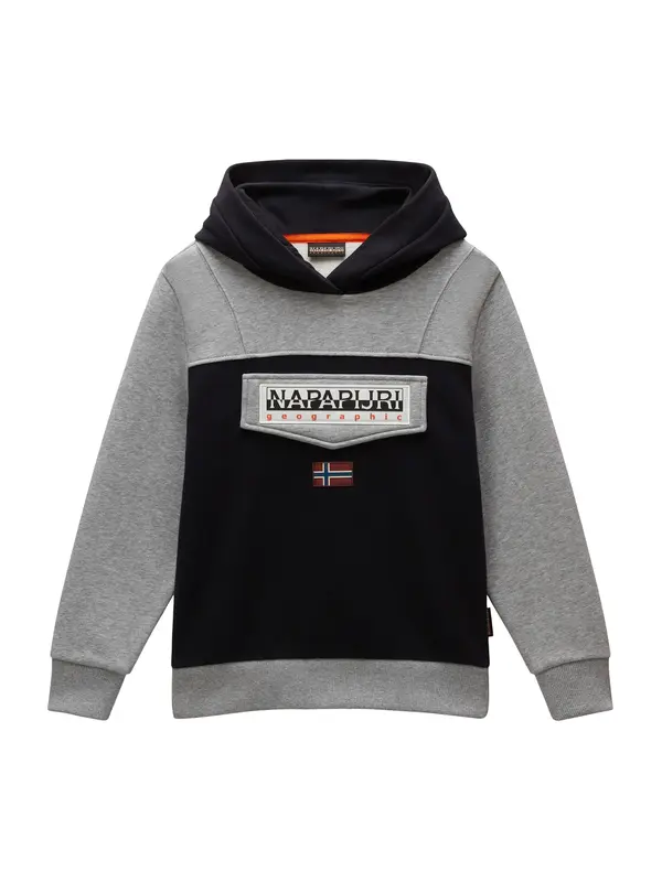 NAPAPIJRI NAPAPIJRI Sweater majica 'Burgee'  siva melange / crvena / crna / bijela