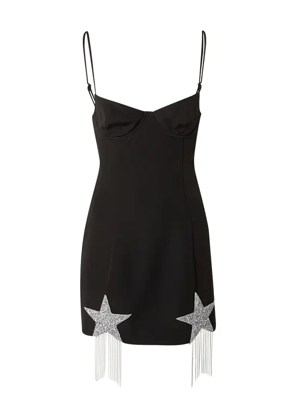 Nasty Gal Nasty Gal Haljina  crna / srebro