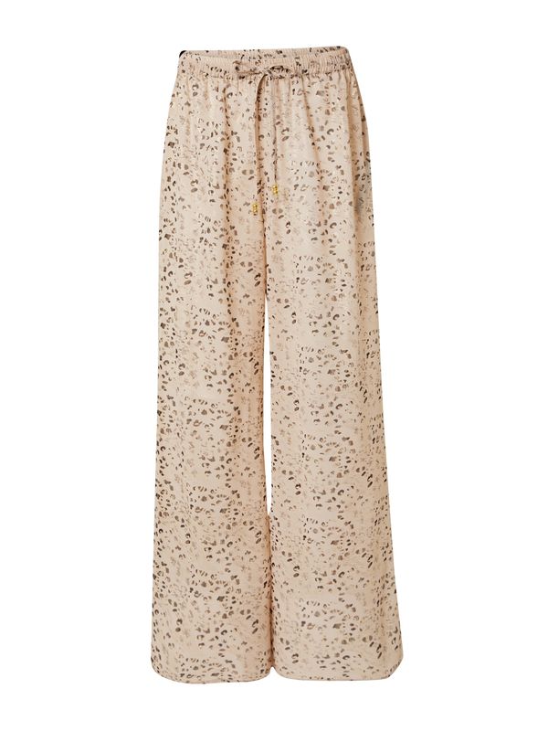 Nasty Gal Nasty Gal Hlače 'Georgette'  tamno smeđa / zlatna / bež siva