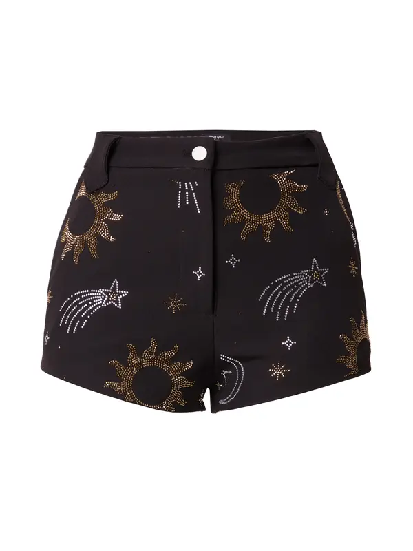 Nasty Gal Nasty Gal Hlače 'Premium Hotfix Celestial'  zlatna / crna / srebro