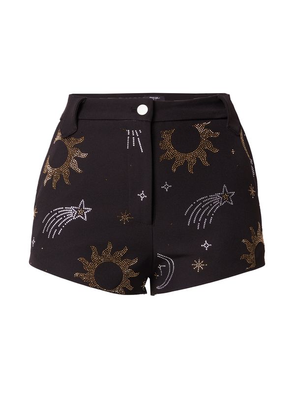 Nasty Gal Nasty Gal Hlače 'Premium Hotfix Celestial'  zlatna / crna / srebro