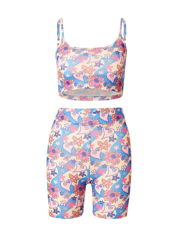 Nasty Gal Nasty Gal Jednodijelna pidžama  plava / pastelno žuta / breskva / roza