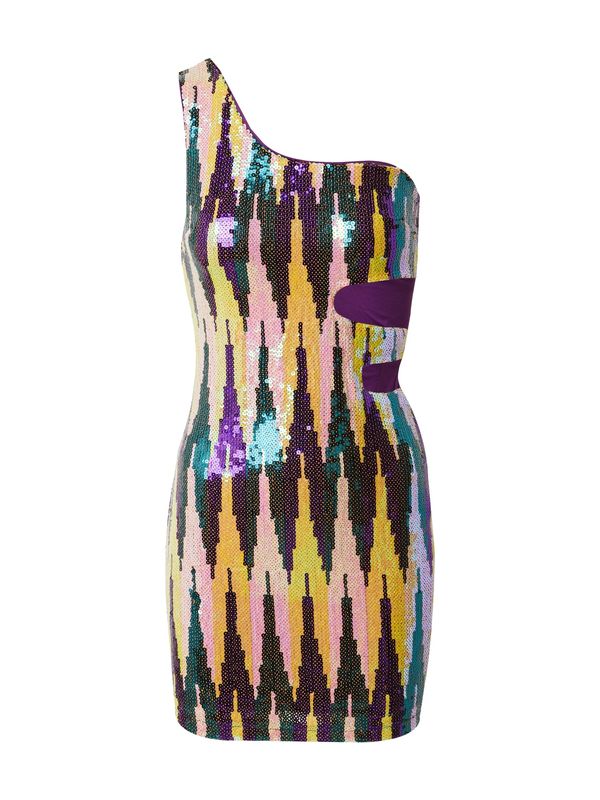 Nasty Gal Nasty Gal Koktel haljina  žuta / zelena / ljubičasta / roza