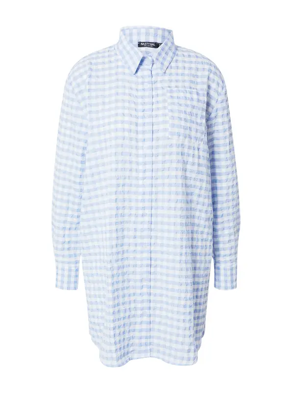 Nasty Gal Nasty Gal Košulja haljina 'Gingham'  svijetloplava / bijela