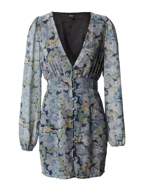 Nasty Gal Nasty Gal Košulja haljina  mornarsko plava / narančasto žuta / siva / svijetlozelena