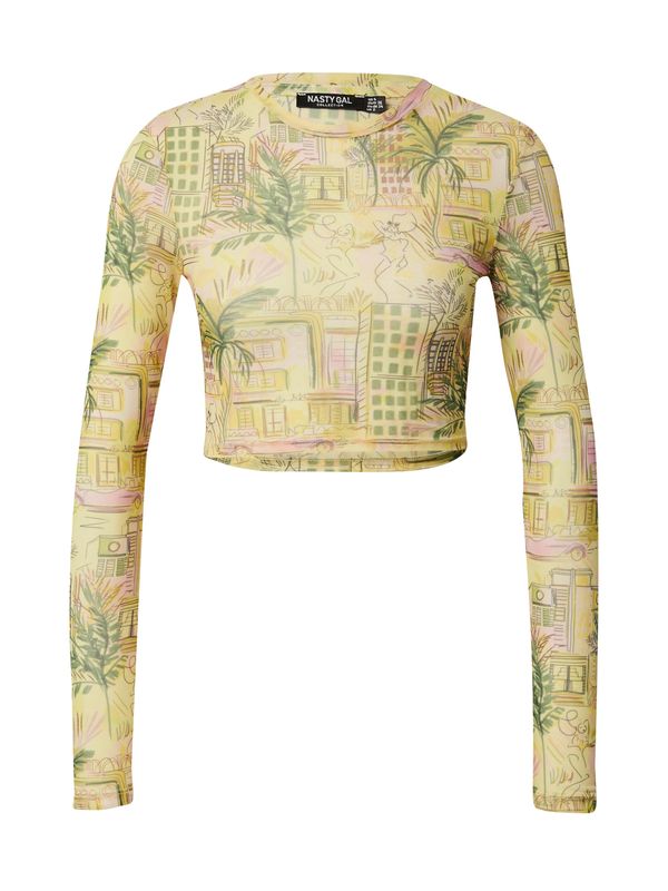 Nasty Gal Nasty Gal Majica  smeđa / limun / tamno zelena / roza