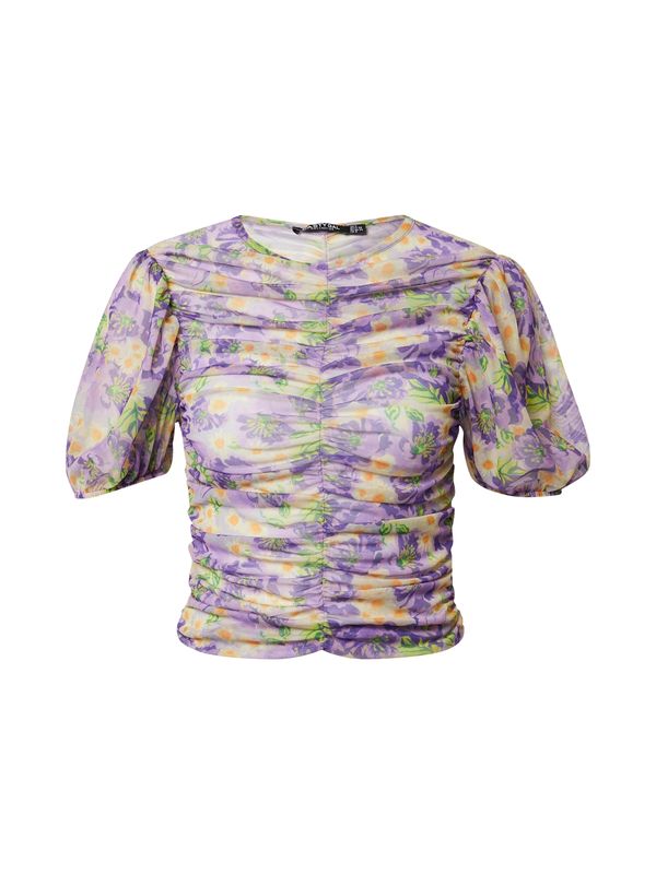 Nasty Gal Nasty Gal Majica  svijetlozelena / ljubičasta / narančasta / bijela