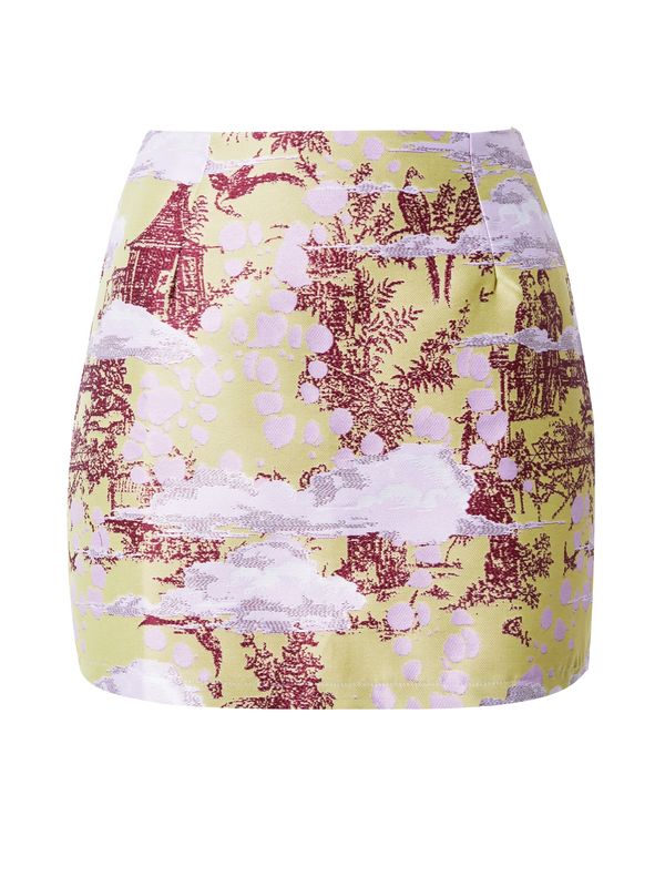 Nasty Gal Nasty Gal Suknja  pastelno žuta / pastelno ljubičasta / boja vina