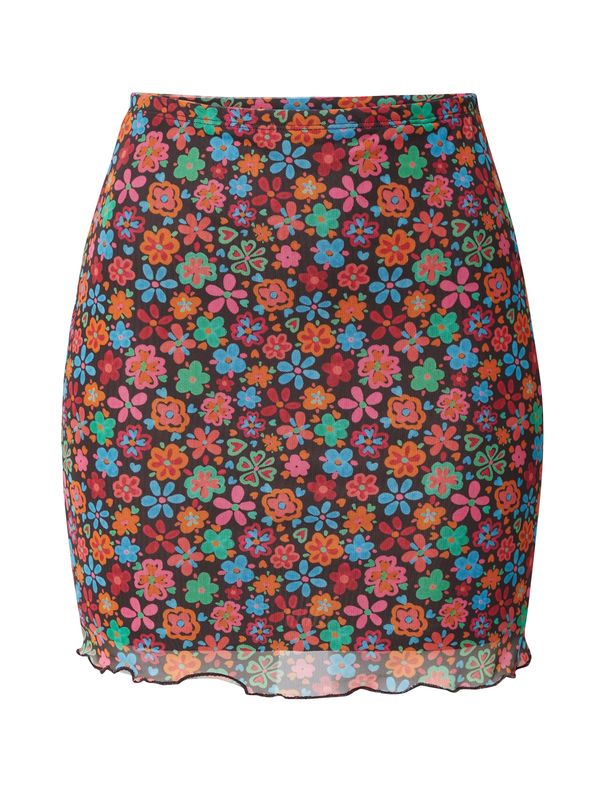 Nasty Gal Nasty Gal Suknja  svijetloplava / zelena / tamno narančasta / rosé / crna