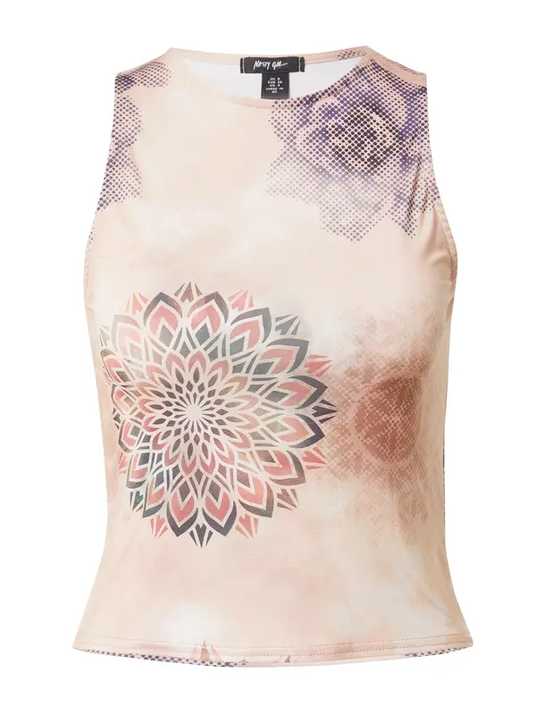 Nasty Gal Nasty Gal Top  boja devine dlake (camel) / tamo siva / tamno ljubičasta / rosé