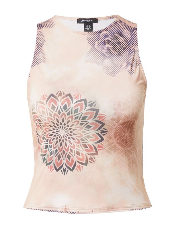 Nasty Gal Nasty Gal Top  boja devine dlake (camel) / tamo siva / tamno ljubičasta / rosé