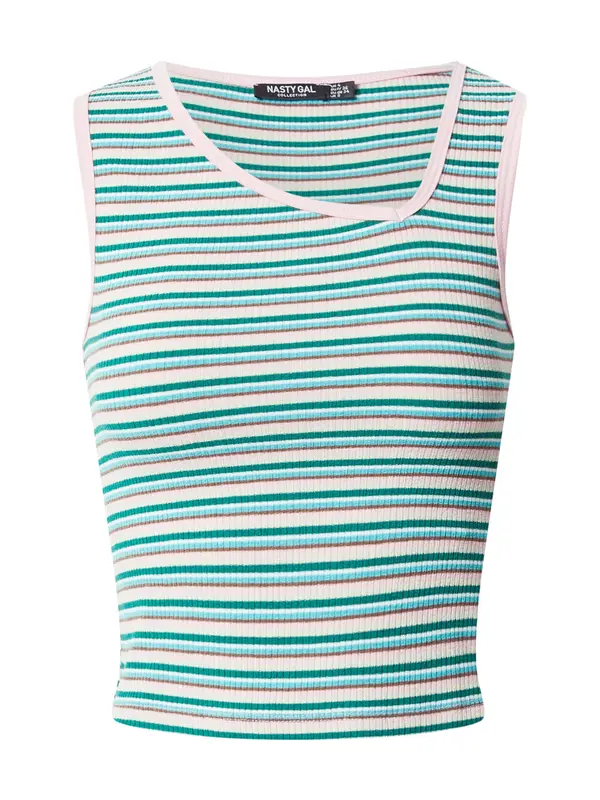 Nasty Gal Nasty Gal Top  nebesko plava / smeđa / smaragdno zelena / prljavo bijela