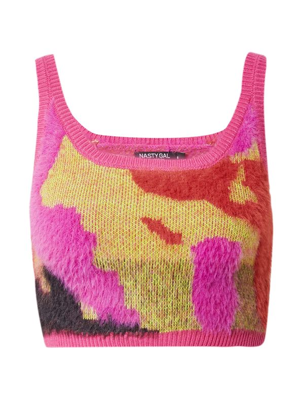 Nasty Gal Nasty Gal Top s naramenicama  limeta zelena / grafit siva / fuksija / hrđavo crvena