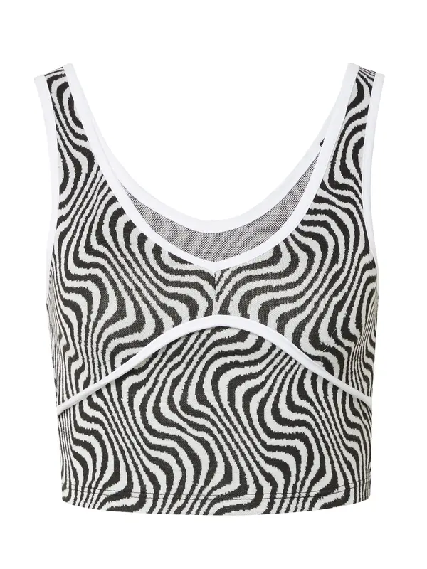 Nasty Gal Nasty Gal Top  svijetlosiva / crna / bijela