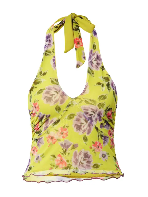 Nasty Gal Nasty Gal Top  žuta / pastelno ljubičasta / tamno ljubičasta / svijetlocrvena
