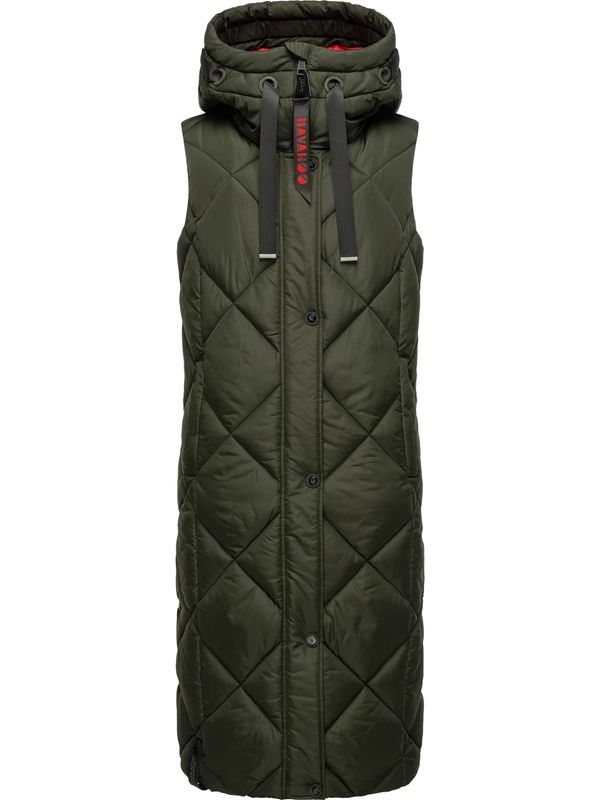 NAVAHOO NAVAHOO Prsluk 'Schnuckel'  kaki / jarko crvena / crna